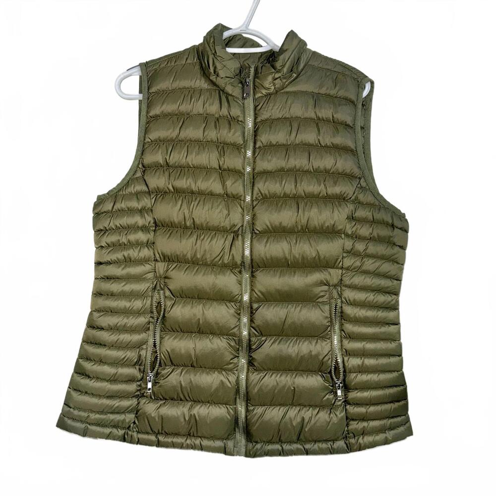 Women's Royal Matrix Olive Green Puffer Vest Medium